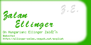 zalan ellinger business card